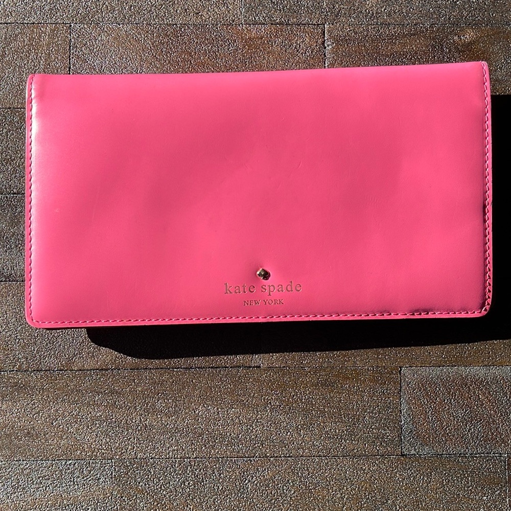 Kate spade large leather wallet fold